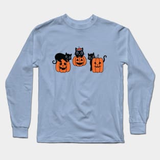 Black Cat Pumpkin Long Sleeve T-Shirt